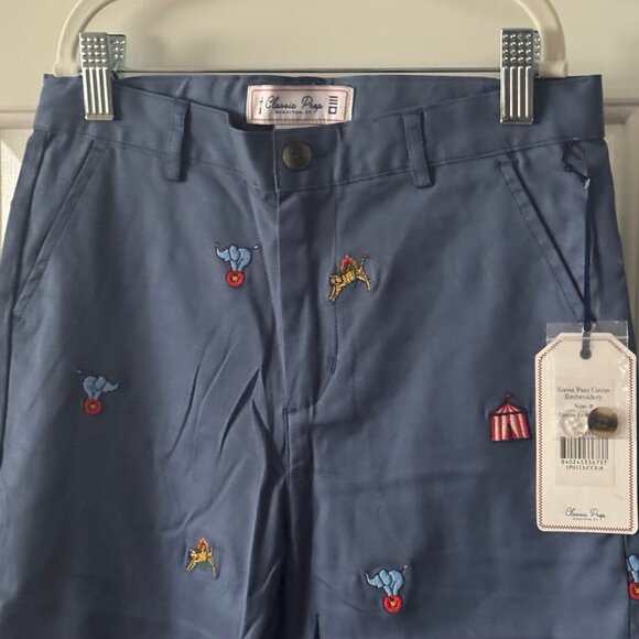 New Classic Prep Childrenswear Boys Blue Gavin Pant Circus Embroidery Size 8 - Picture 5 of 14